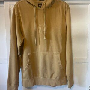 Volcom Pullover Hoodie Women's Medium Yellow Embroidered Print Unisex Skater